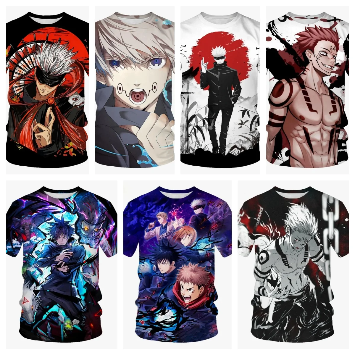 

Summer new fashion trend anime 3D printing printed T-shirt neutral fashion Harajuku anime casual comfortable short sleeved top