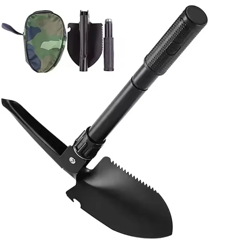 Multifunctional garden shovel for camping, suitable for camping/fishing/wild survival, etc. Shovel. Pickaxe and hoe three-in-one