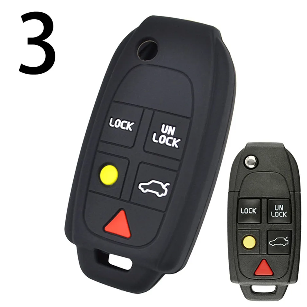 For Volvo XC70 XC90 S40 S60 S90 S80 C30 C70 C70 V50 V70 V90 Fob Shell Cover Skin Jacket Sleeve Silicone Remote Key Case