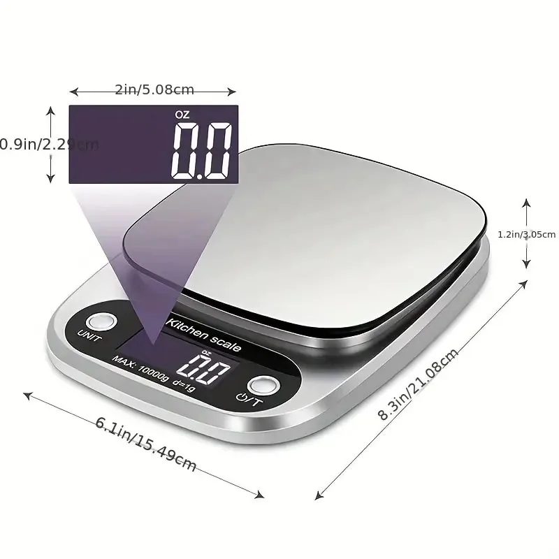 5/10KG Digital Kitchen Scale Stainless Steel Food Scale LED Electronic for Cooking Scales Jewelry Scale Kitchen Accessories