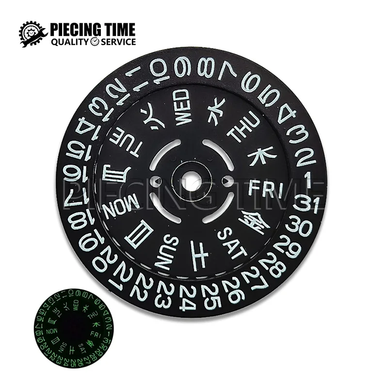 Blue Luminous White NH36 Movement Parts Movement Wheel Fit NH36 Movement Crown at 3/3.8 Movement Dial Blue And Green Luminous