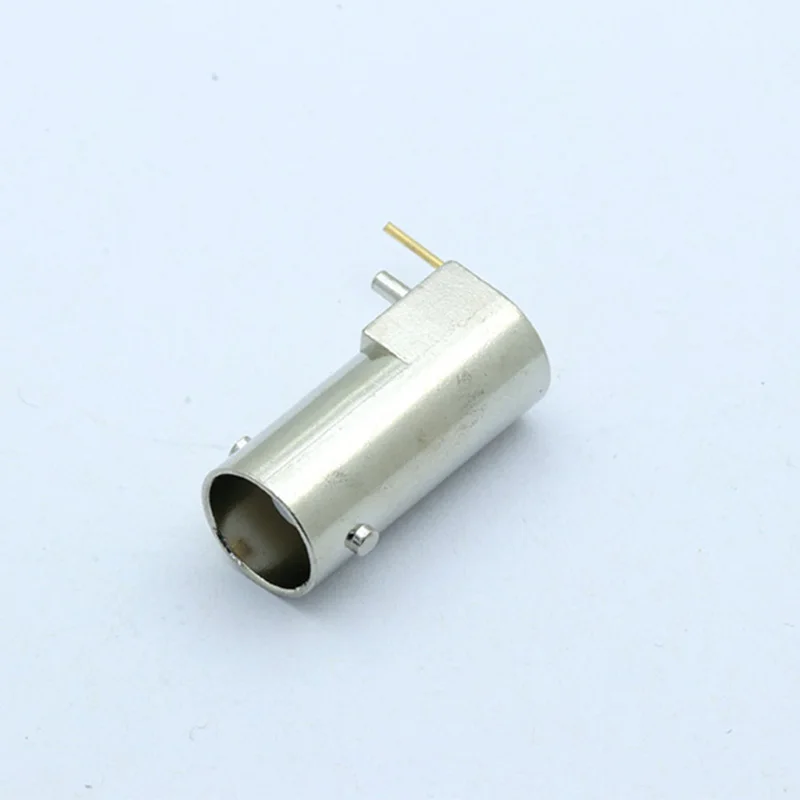 1pc RF Coaxial 50ohm BNC Female Right Angle PCB Mount BNC Socket Chassis Nickel Plated Connector Adapter for Digital Cable TV