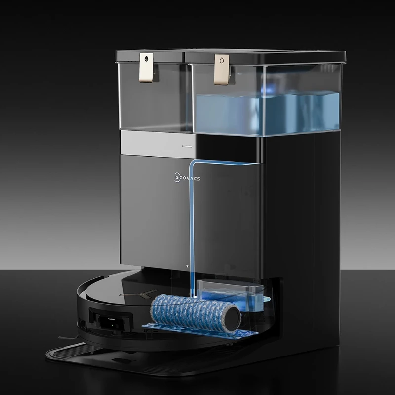 روبوت تنظيف الأرضيات ECOVACS X8 PRO PLUS مع غسيل وكنس ومسح متكامل، حواف مزدوجة أوتوماتيكية بالكامل