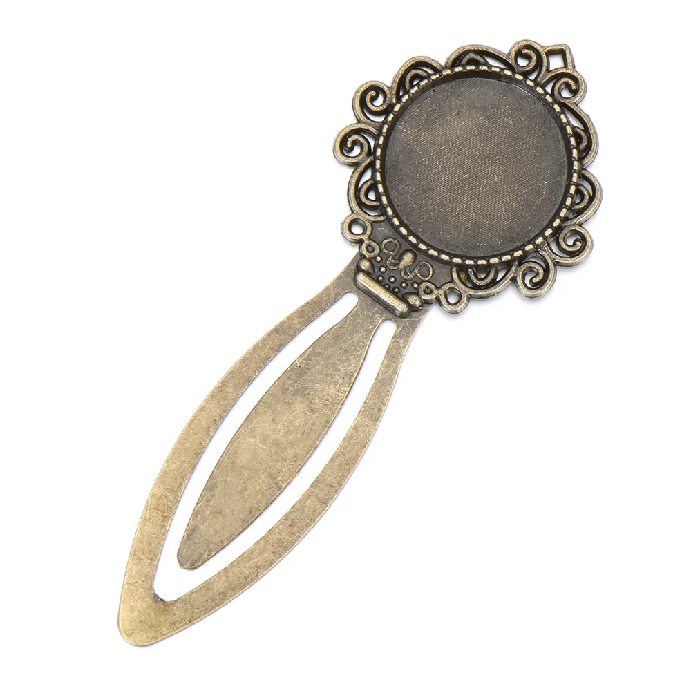 

1/5PCS Gift For Friend Oval Style Antique Bronze Color Iron Metal Bookmark Vintage Cabochon Base Cameo Setting Cabochon Settings