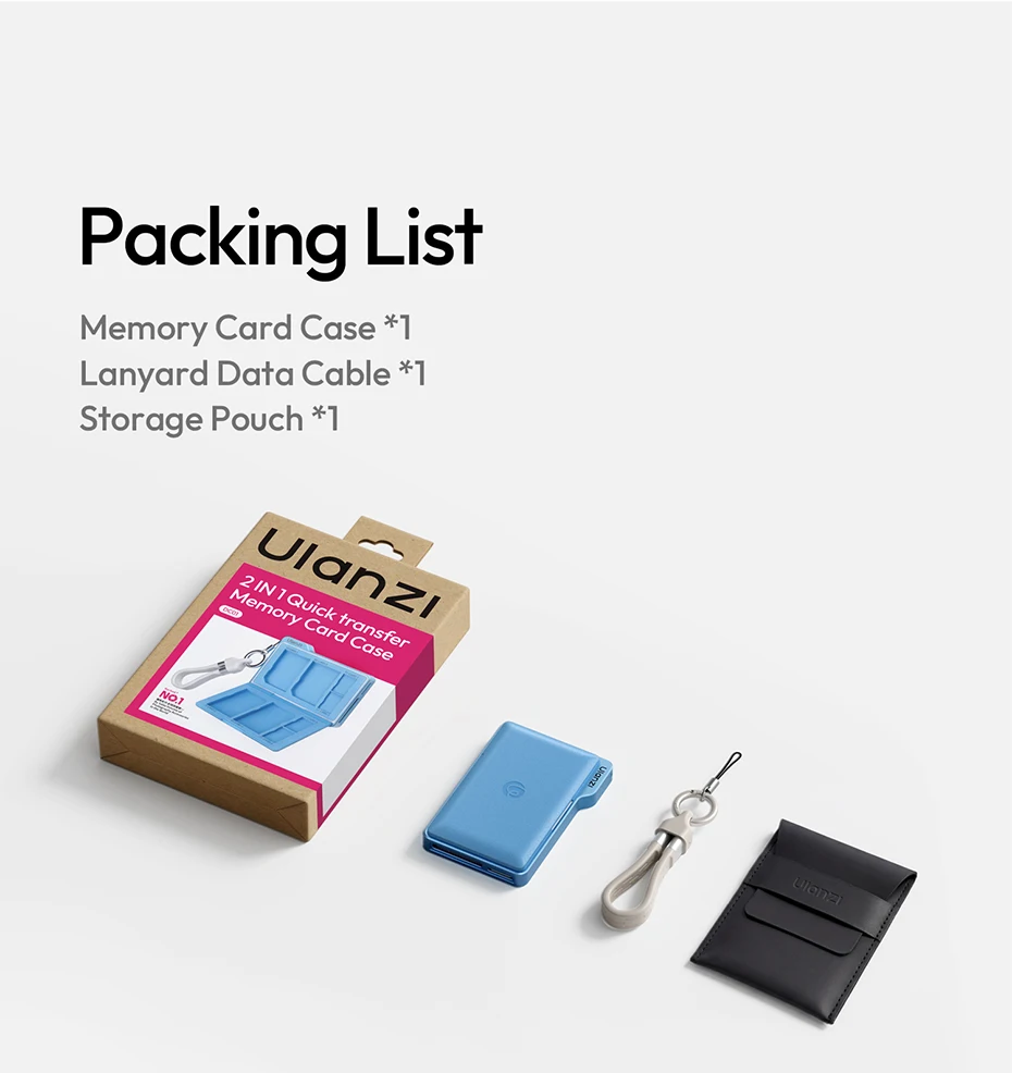 Ulanzi DC01 2-in-1 Tragbares Speicherkarten-Etui Dual-Slot Simultan-Kartenleser für Kamera Smartphone für Fotografie – Detail 18