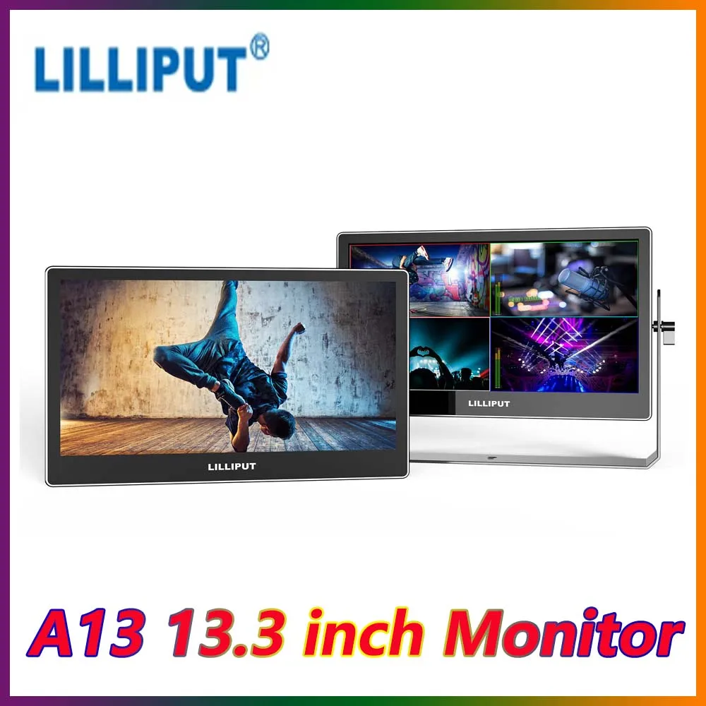 LILLIPUT A13 13.3 Inch Monitor 3840x2160 OLED Screen 10000:1 4K 3G-SDI 2.0 Broadcast Monitor with Multi-Camera Setup