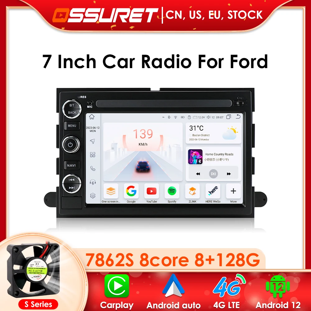 

7" Android12 Car Multimedia Player for Ford 500/F150/Explorer/Edge/Expedition/Mustang/Lincoln/Freestyle Radio Stereo GPS Navi