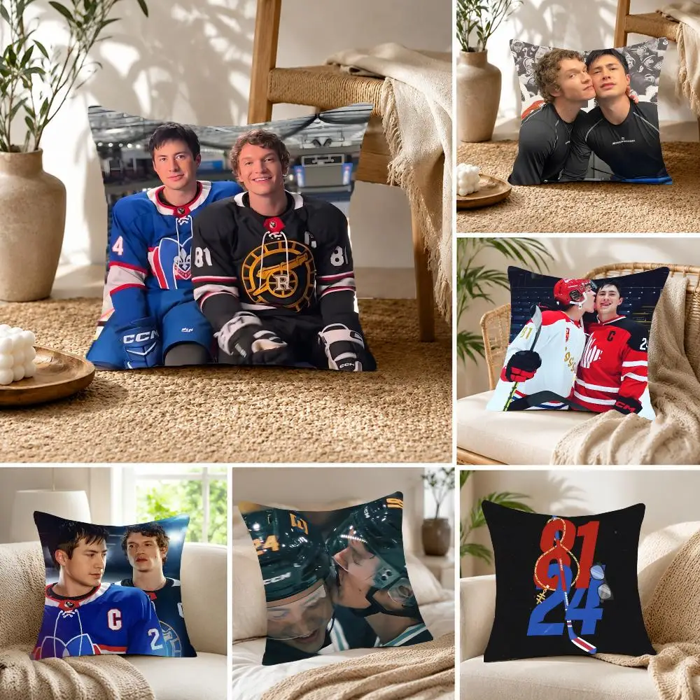 Romantic novel Heated Rivalry Cushion Cover Fluffy velvet Nordic style plush Living room sofa decorative