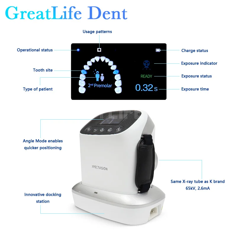 Greatlife-XVbeam2000 Câmera de Raio X Dental Portátil, Raio X, Máquina Handheld Hyperlight, Sistema de Sensor de Imagem RVG, México RU, UE em estoque