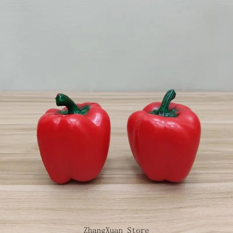 Packung mit 4 künstlichen Paprika und Gemüse aus ABS-Kunststoff, für Fotoshootings, 3 x – Detail 10