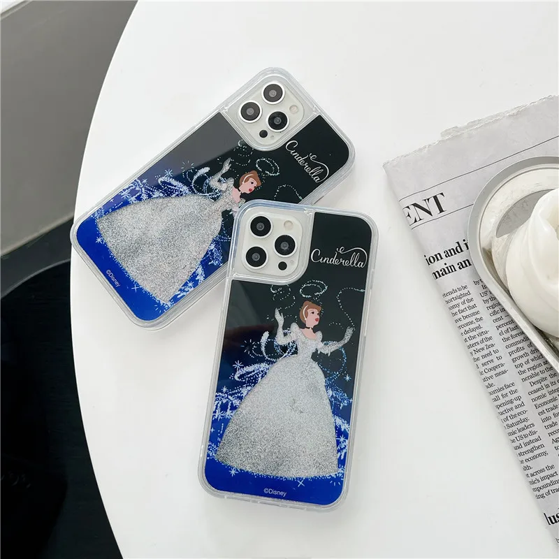 Luxe Bling Glitter Assepoester Prinsessen Drijfzand case voor Samsung S22 S23 S24 Ultra Note20 S20 FE Plus Cartoon cover