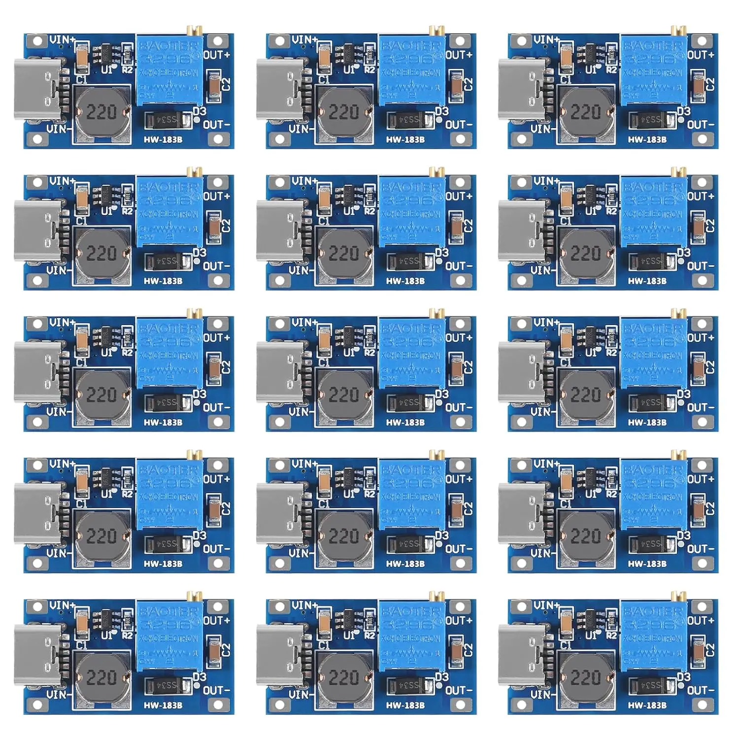 15PCS Type C MT3608…