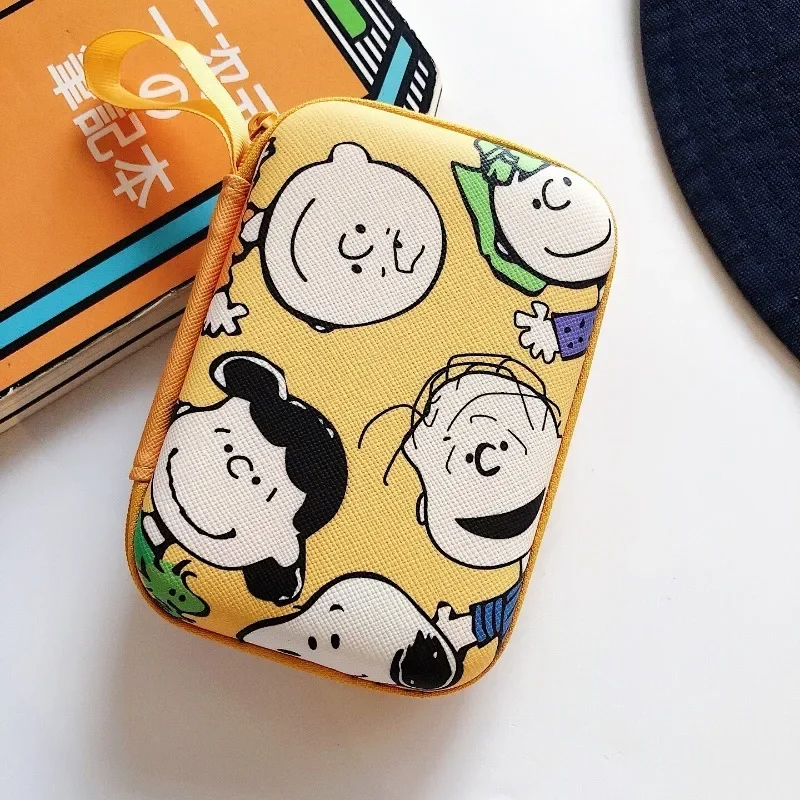 Snoopy Cartoon Cosmetic Organizer, Viagem Jóias, Zipper Case, Caixas Portáteis, Impermeável, Caixa De Armazenamento, Brincos, Colar, Anel, Presente