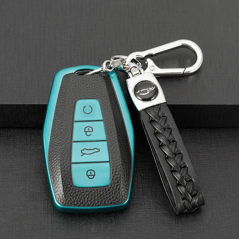 TPU Leather Shell Fob Car Remote Key Case Cover For Geely Coolray 2019-2020 Atlas Boyue NL3 Emgrand X7 EX7 SUV GT GC9 Borui