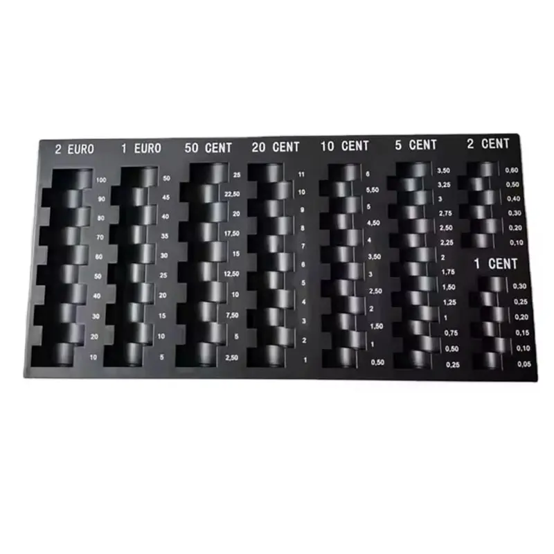 B27B Euro Coins Storage Tray Self-Counting 8 Denominations Loose Coins Holder Sorter Collector Money Safe Box For Retailers