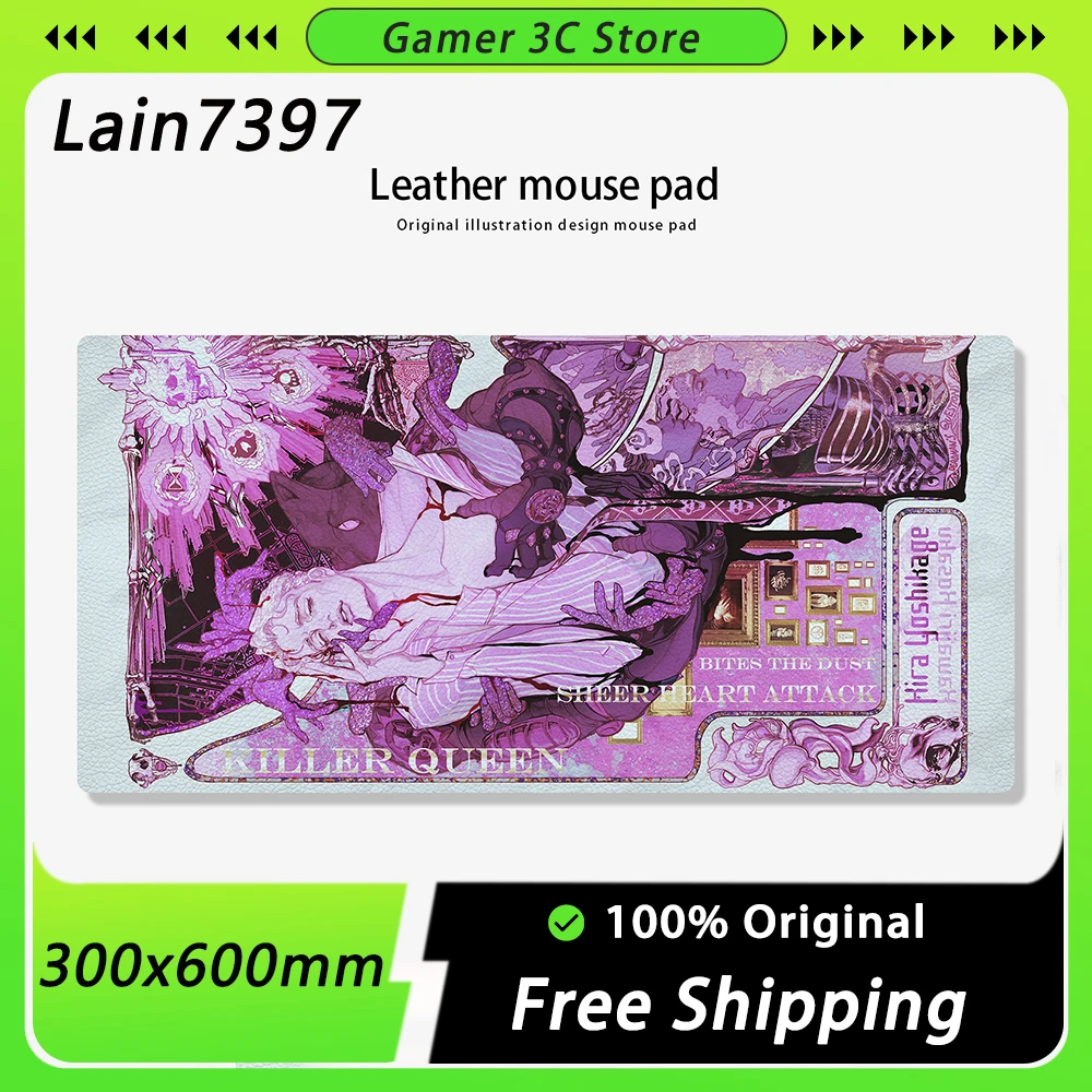 

Gamer Mousepad Artistic Illustration Mouse Mat Non-Slip Waterproof Soft Leather Desk Mats 300x600mm Dirt Resistant Mousepads