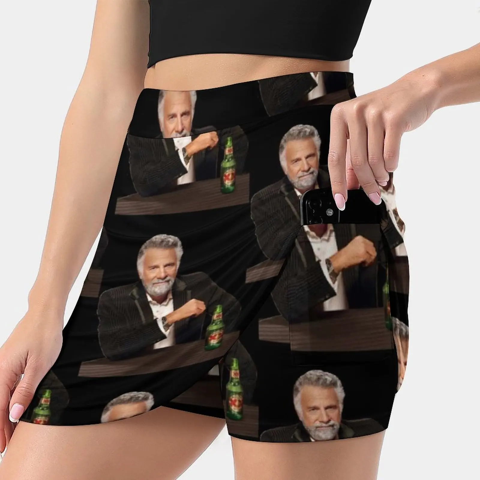 Dos Equis Man-The Most Interesting Man In The World Meme Women's skirt Sport Skort Skirt With Pocket Fashion Korean Style Skirt