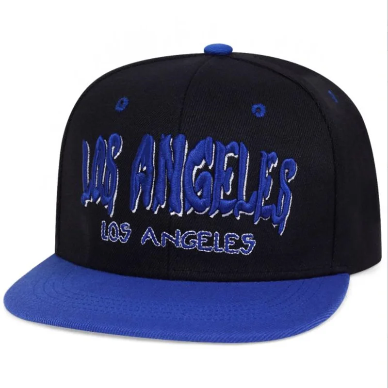 Unisex-Hip-Hop-Hüte mit Los-Angeles-Stickerei, für Frühling und Herbst, verstellbare, lässige Snapback-Baseballkappen, Sonnenschutzhut für den Außenbereich – Detail 2