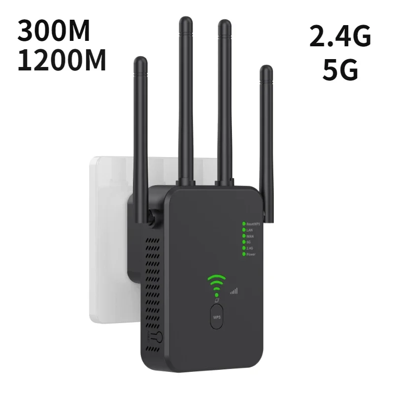 

WiFi Repeater 1200Mbps Wifi Range Extender WiFi Signal Amplifier 2G 3G 4G 5G Wi-Fi Wireless Booster Long Range Repiter