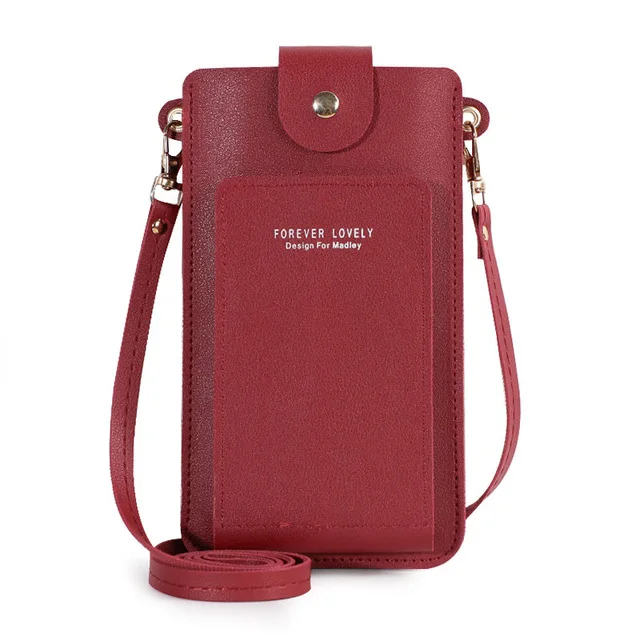 2024 Spring and Autumn New Solid Color Small Shoulder Bag Multi-Function Letter Phone Money Women Wallet Clutch Organizer Storag
