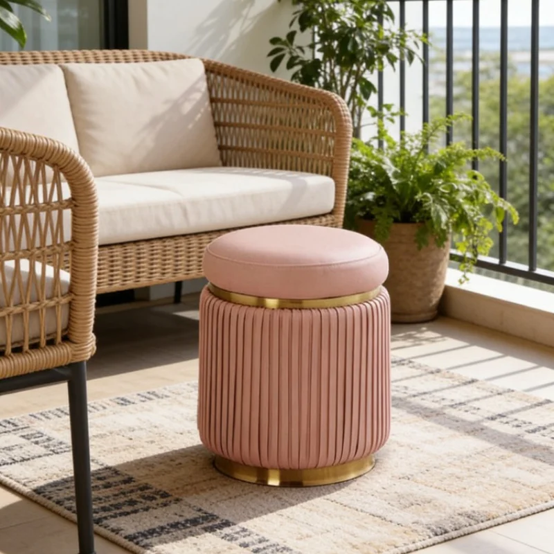 

Multifunctional Vanity Stool Convertible As Footstool Nordic Design Soft Upholstery Small Living Spaces Ottomans Home Furniture