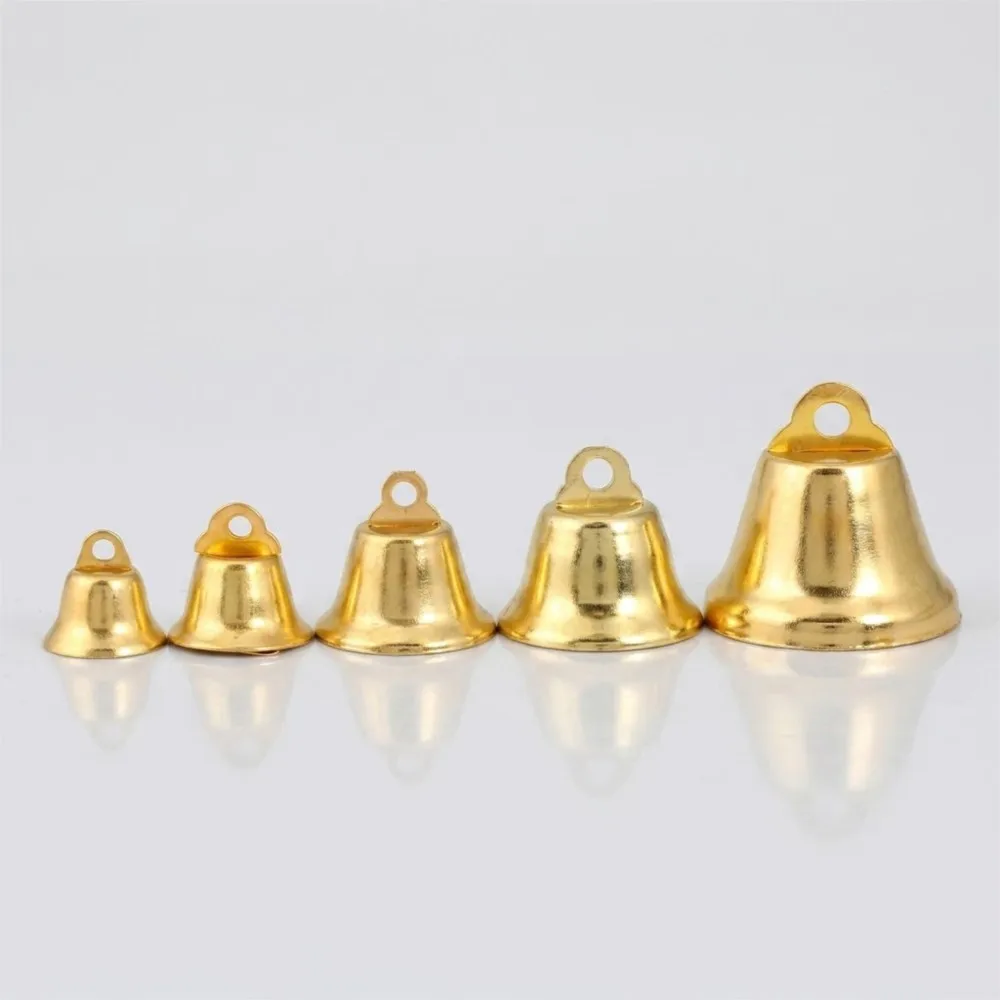 10-50Pcs Gold Open Horn Christmas Jingle Bells Pendants DIY Craft Christmas Tree Party Pet Jewelry Finding Decoration Accessorie