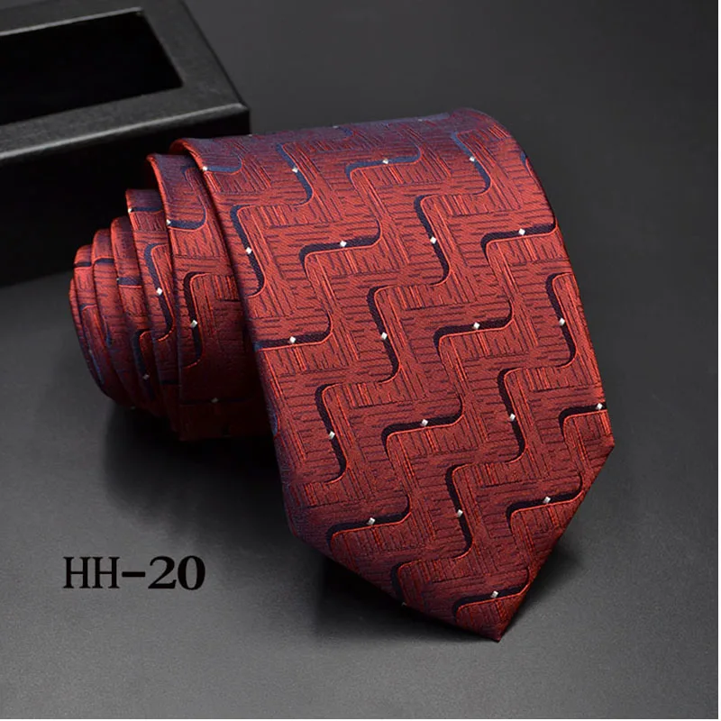 HUISHI 25 Classic New Wedding Men  Neck Tie Red Stripe Lattice Neckties For Men Business Fashion Luxury Plaid Striped Flower Tie