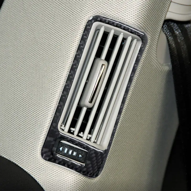 Car Rear Door Pillar Air Vents Outlet Frame Soft Carbon Fiber Trim For Audi Q7 2007 2008 2009 2010 2011 2012 2013 2014 2015