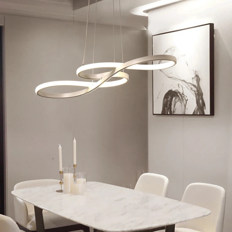 

Modern New Product Table Bedroom Chandelier Creative LED Chandelier Kitchen Aluminum Silicon Suspended Dining Room Chandelier