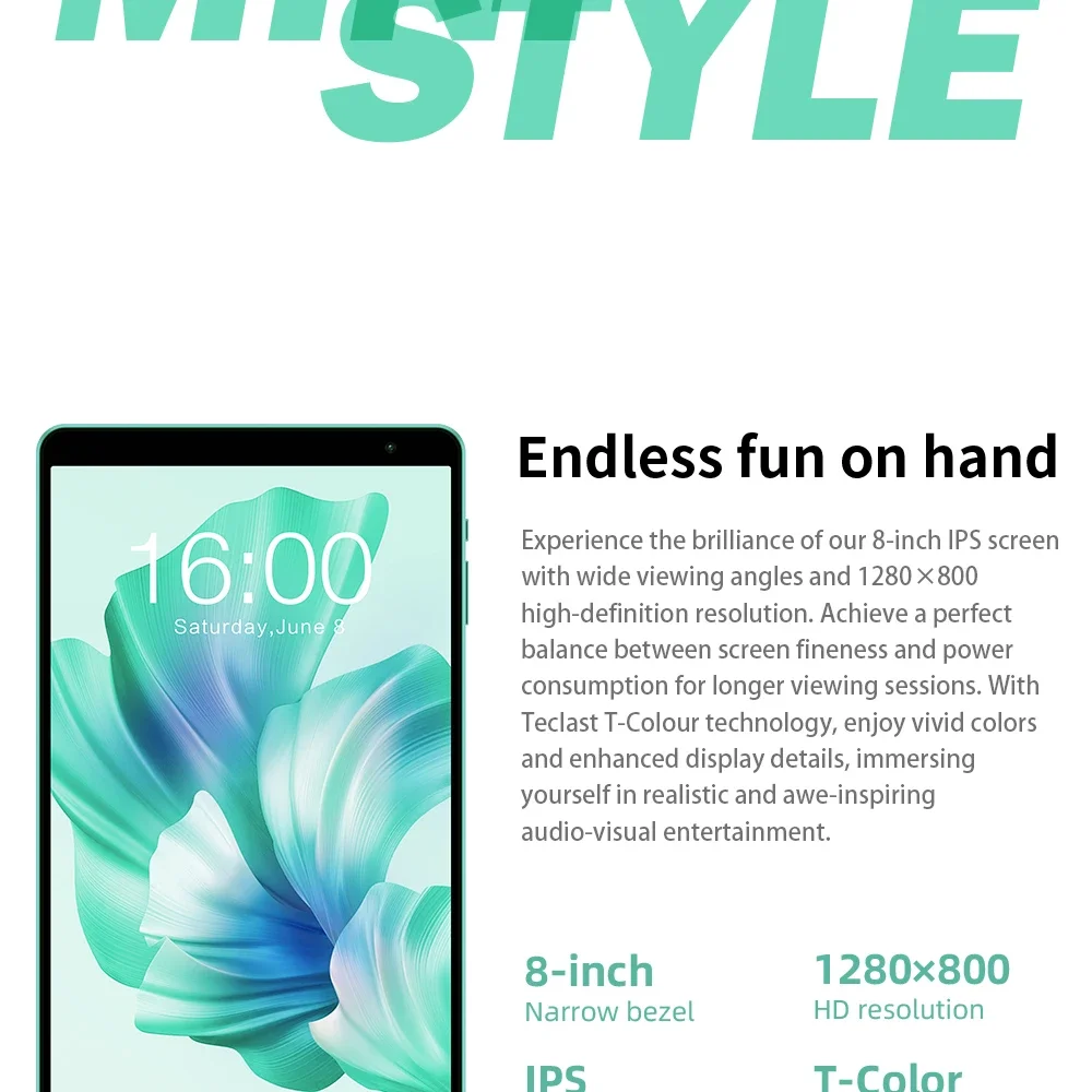 Teclast P85T 2026 Tablet Allwinner A523 8-Core 1.8Ghz 10Gb(4Gb+6Gb) Ram 64Gb Rom 8 Inch 800×1280Ips Wifi5 4g 5000Mah Type-C