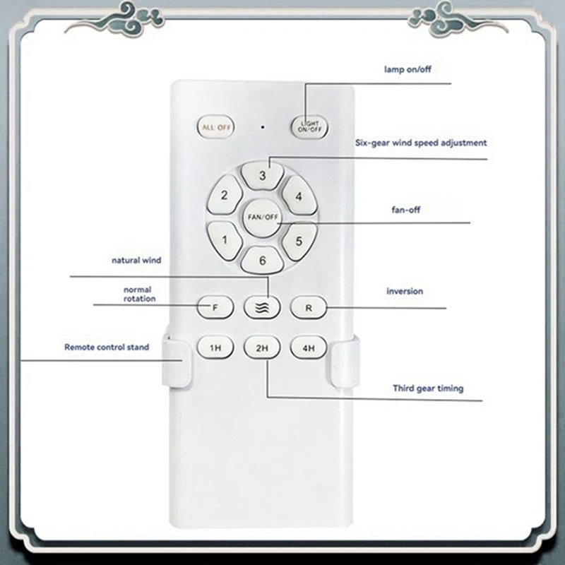 DT21 DC Motor Driver 6 Speed Adjustable Ceiling Fan Remote Controller 35W DC24V Output Light Kit for Home Restaurant