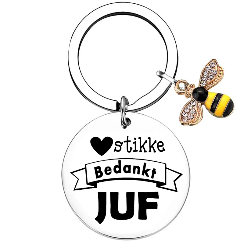 Dutch liefste juf Teacher Appreciation Gifts Keychain Teachers ' Day gift Key chain Keyring Holder