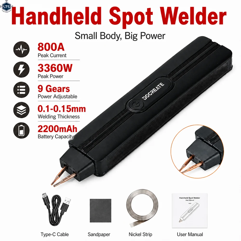 9 Gears Handheld Double Pulse Spot Welding Machine 18650 Lithium Battery DIY Nickel Sheet Nickel Strip Spot Welder Repair Tool