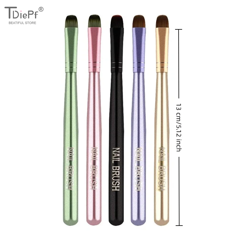 Nail French Half Round Pen Nail Art Painting Brush Metal Handle Gel Drawing Brush For Gel Tip Extension Acrylic Builder Accessor