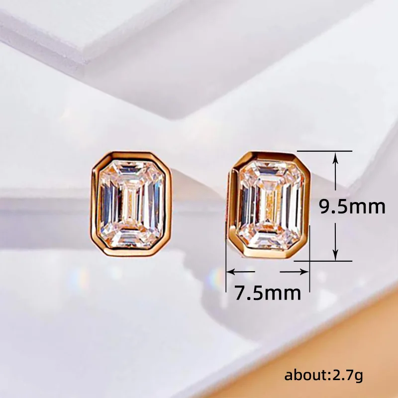 14K Gold Lab Diamond Stud Earring 925 Sterling silver Party Wedding Earrings for Women Men Promise Birthday Jewelry Gift