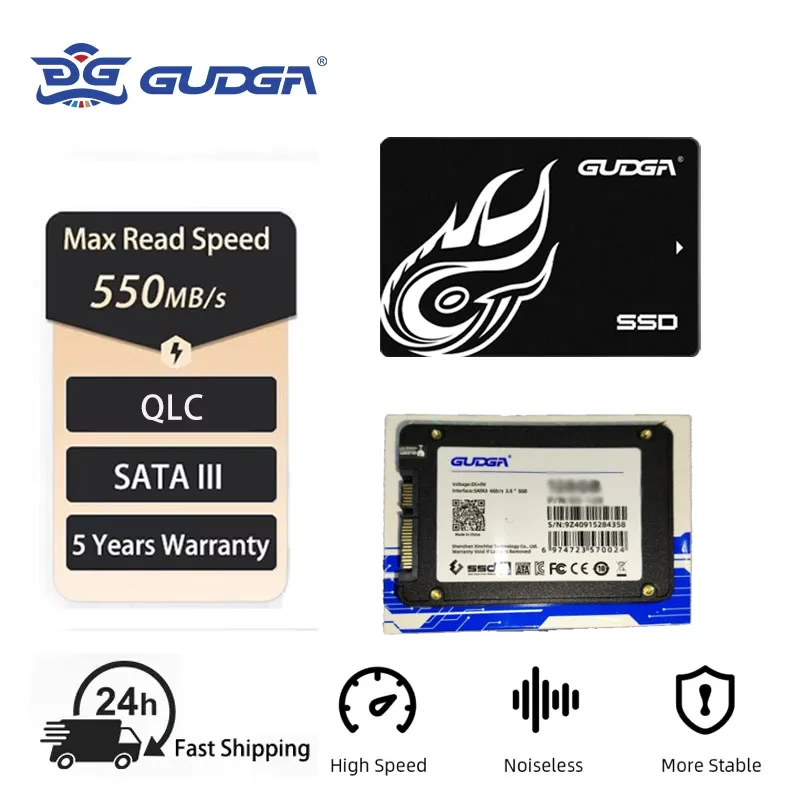 GUDGA SSD Drive HDD 2.5 Жесткий диск SSD 120 ГБ 240 ГБ 1 ТБ 512 ГБ 128 ГБ 256 ГБ HD SATA 4 ТБ Диск Внутренний жесткий диск для портативных ПК