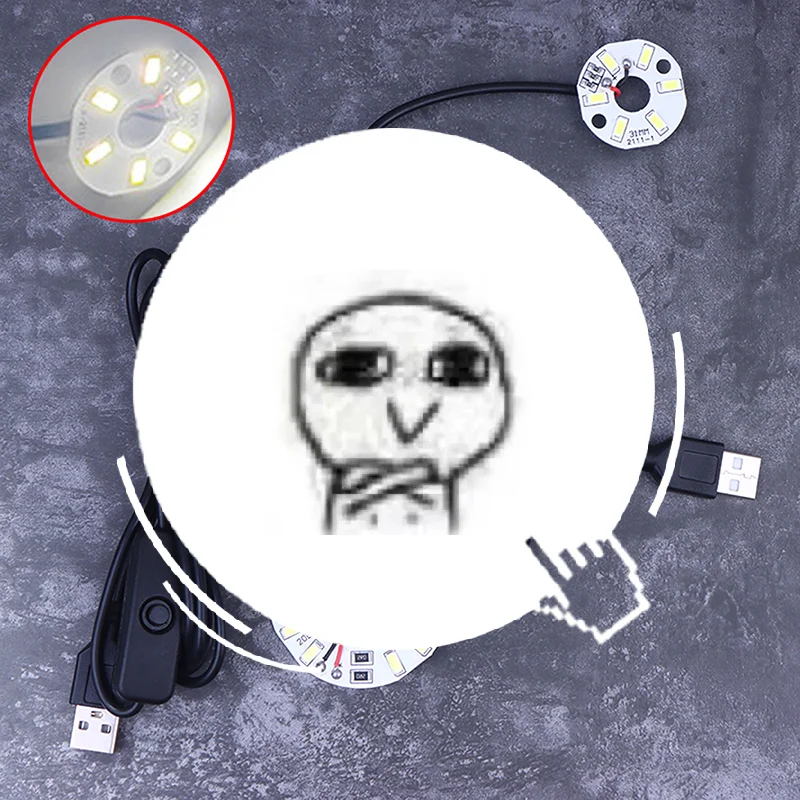 

1Pc USB Plug DC5V LED Light Source SMD 5730/2835 LED Light Beads Ring Chip With Black 1.5M Swtich Cable 3/5/10W White Light