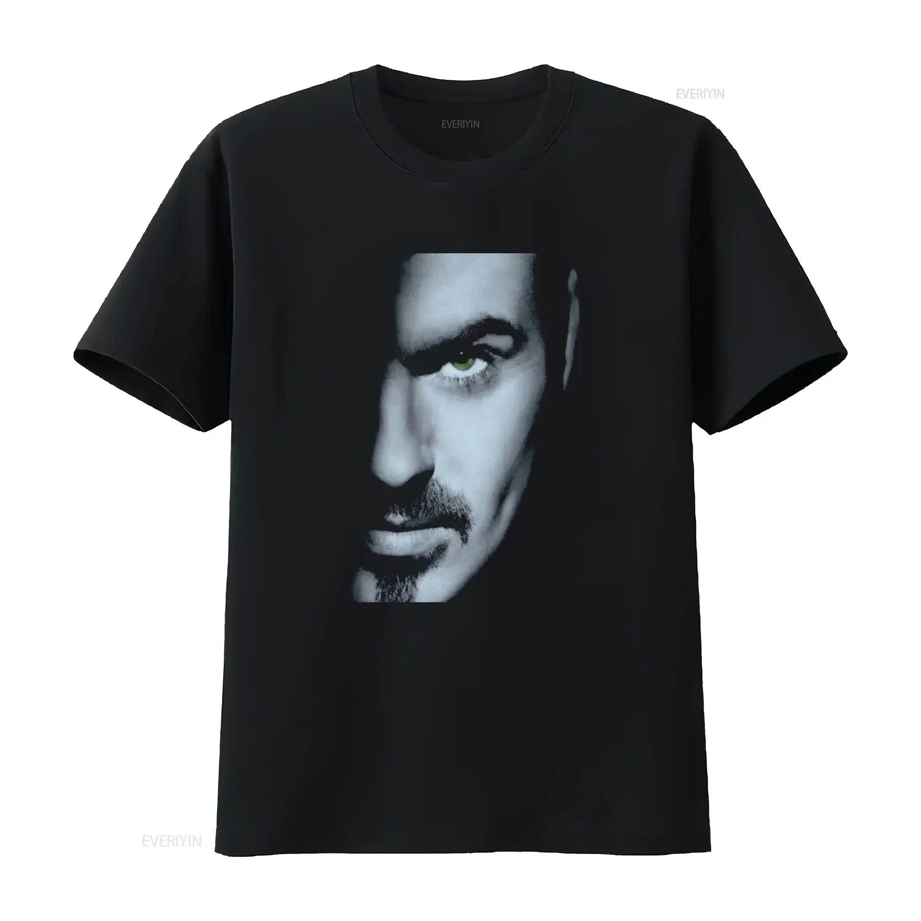 George Michael Older Portrait T Shirt with Striking Green Eye Design Available in All Sizes Brand New vintage Washed
