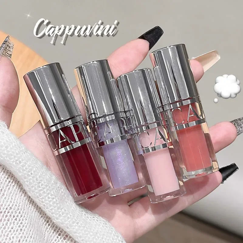 CAPPUVINI Gloss Labial Transparente e Hidratante, Batom Efeito Espelho para Lábios Secos