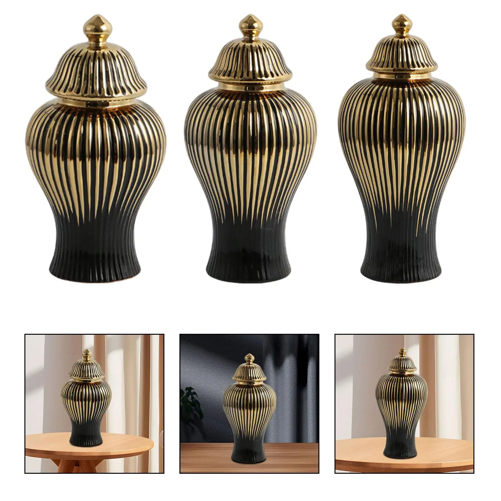 

Porcelain Ginger Jar with Lid Organizer Decoration Decorative Ginger Jar for Weddings Arrangement Bedroom Collection Livingroom