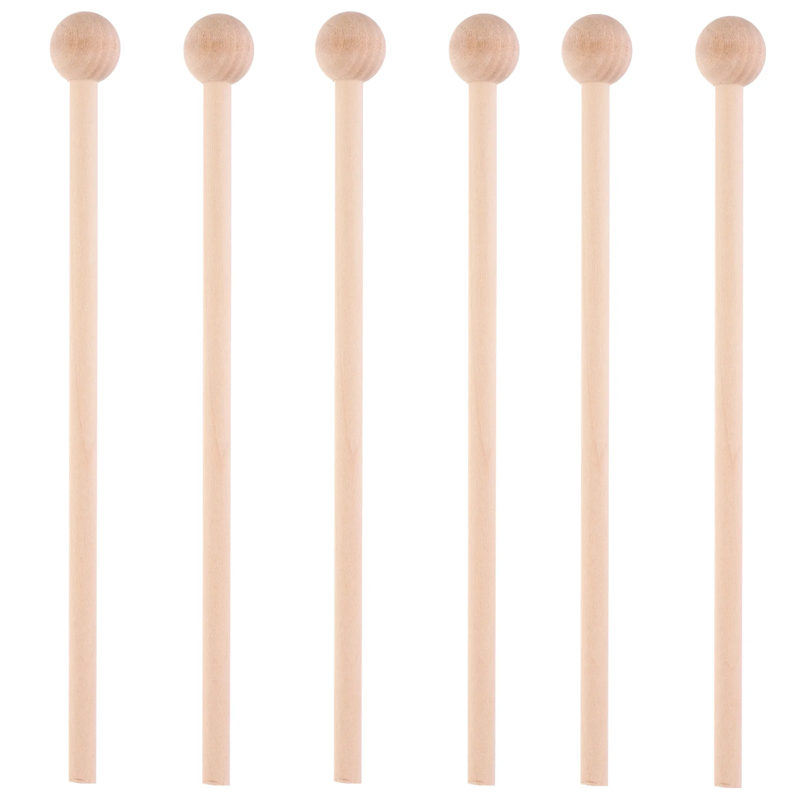 

6pcs Wood Mallets Percussion Sticks Musical Percussion Instrument Parts Accessories (Wood Color) music mallets