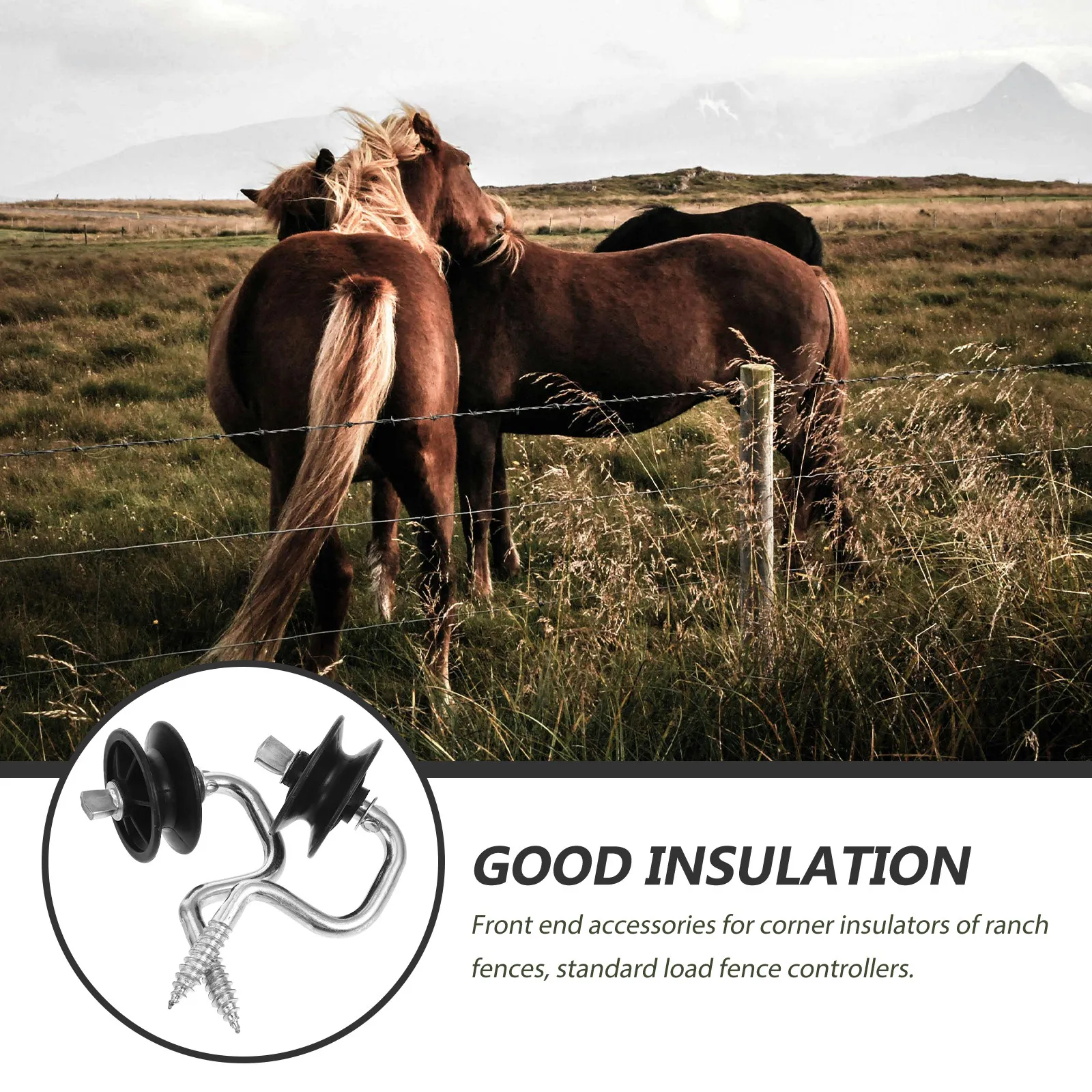 2Pcs Wood Post Electric Fence Insulator Screw-in Corner Bracket Ring Durable Insulation for Outdoor Farm Fencing view 4