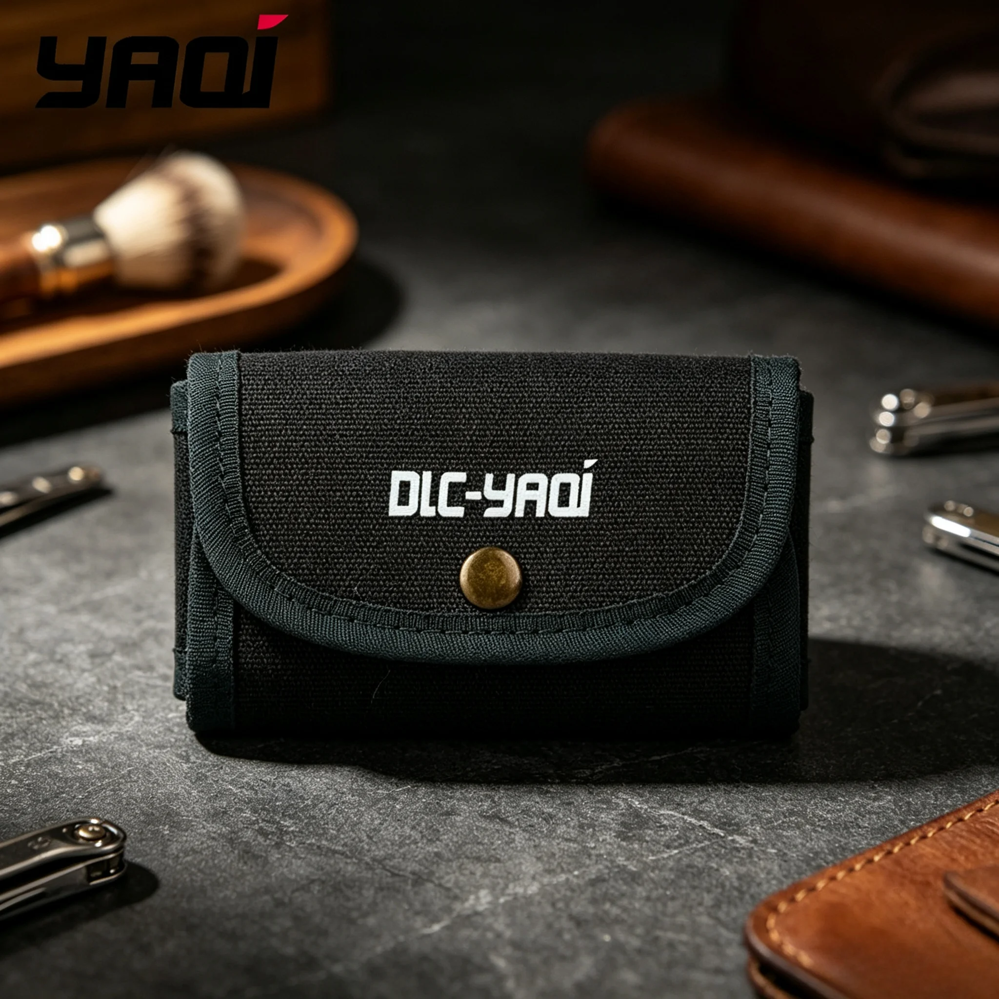 2026 YAQI Dark Green Color travel Bag Pouch for Men Shaving Safety Razors
