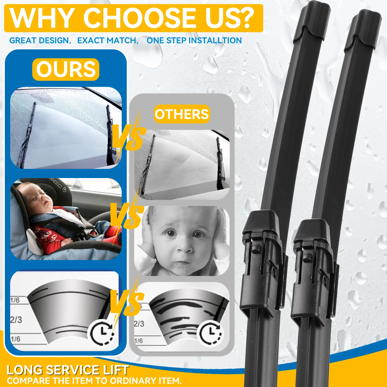 Erick\'s Wiper LHD & RHD Front Wiper Blades For Ford Ecosport 2013 - 2015 Windshield Windscreen Window Car Rain Brushes 22\'\'+16\'\'