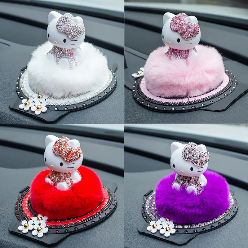 Hello Kitty Car Perfume Seat Type Perfume Table Cat Car Ornaments Car Perfume Diamond Interior Decorations Gift