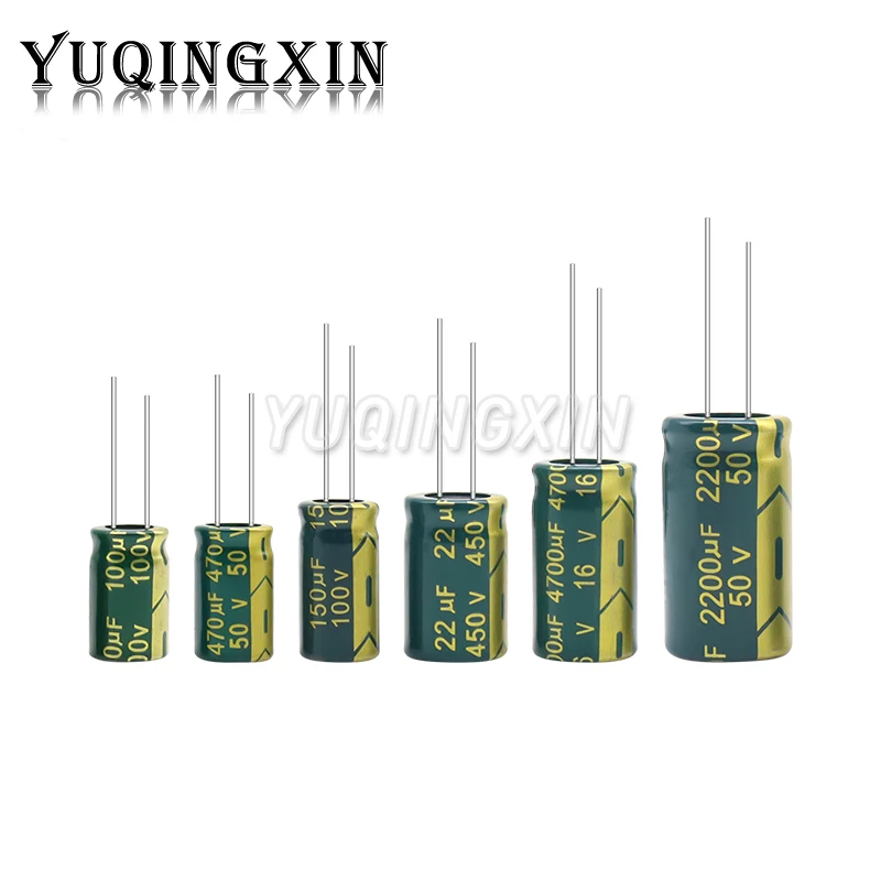 10V 16V 25V 35V 50V 400V 450V High Frequency Low ESR Aluminum Capacitor 10UF 100UF 220UF 330UF 470UF 680UF 1000UF 2200UF 3300UF