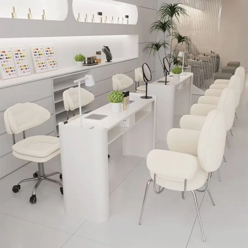 Light luxury nail technician table and chairs nail care manicure station tables furniture beauty supplies nageltisch equipment