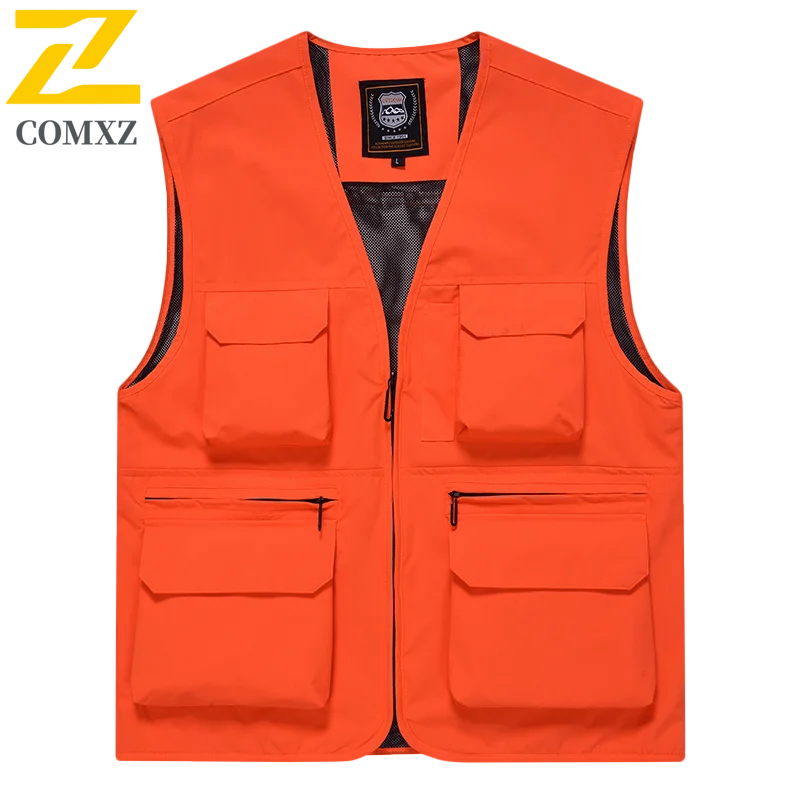 

Multi Colored Men Casual Vest Summer Skin Friendly Breathable Multi Pocket Camping Vest Outdoor Fishing Hiking Sleeveless Jacket
