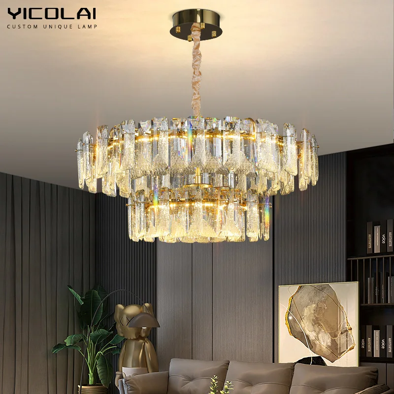 

Circle Round Chrome LED Chandeliers Lustre Clear Crystal For Bedroom Living Dinning Study Room Loft Cloakroom Home Decor Lights