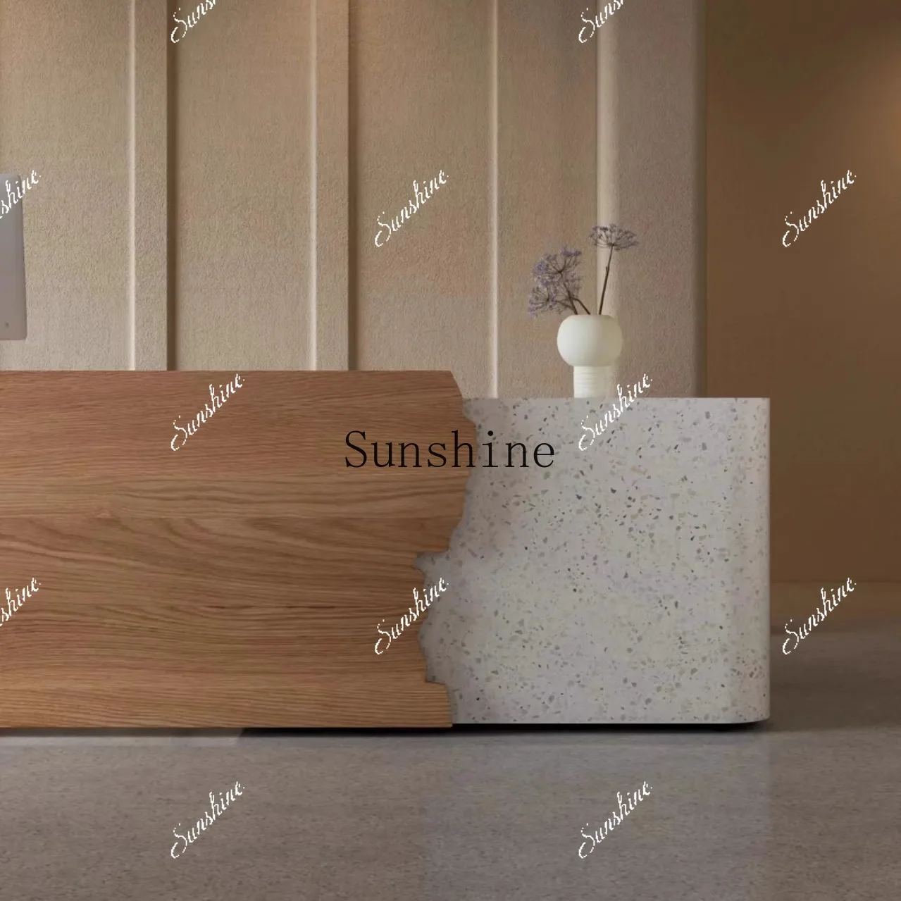 

Log color front desk reception desk B & B cashier clothing store bar customization FT